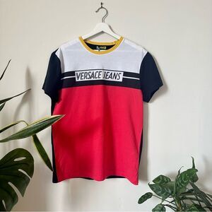Versace Jeans Graphic T Shirt Colorblock Logo Tee Size Medium NWT